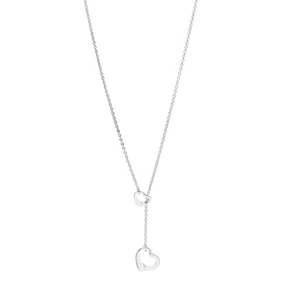 Tiffany Sterling Silver Elsa Peretti Open Heart Lariat Necklace 1 of 6