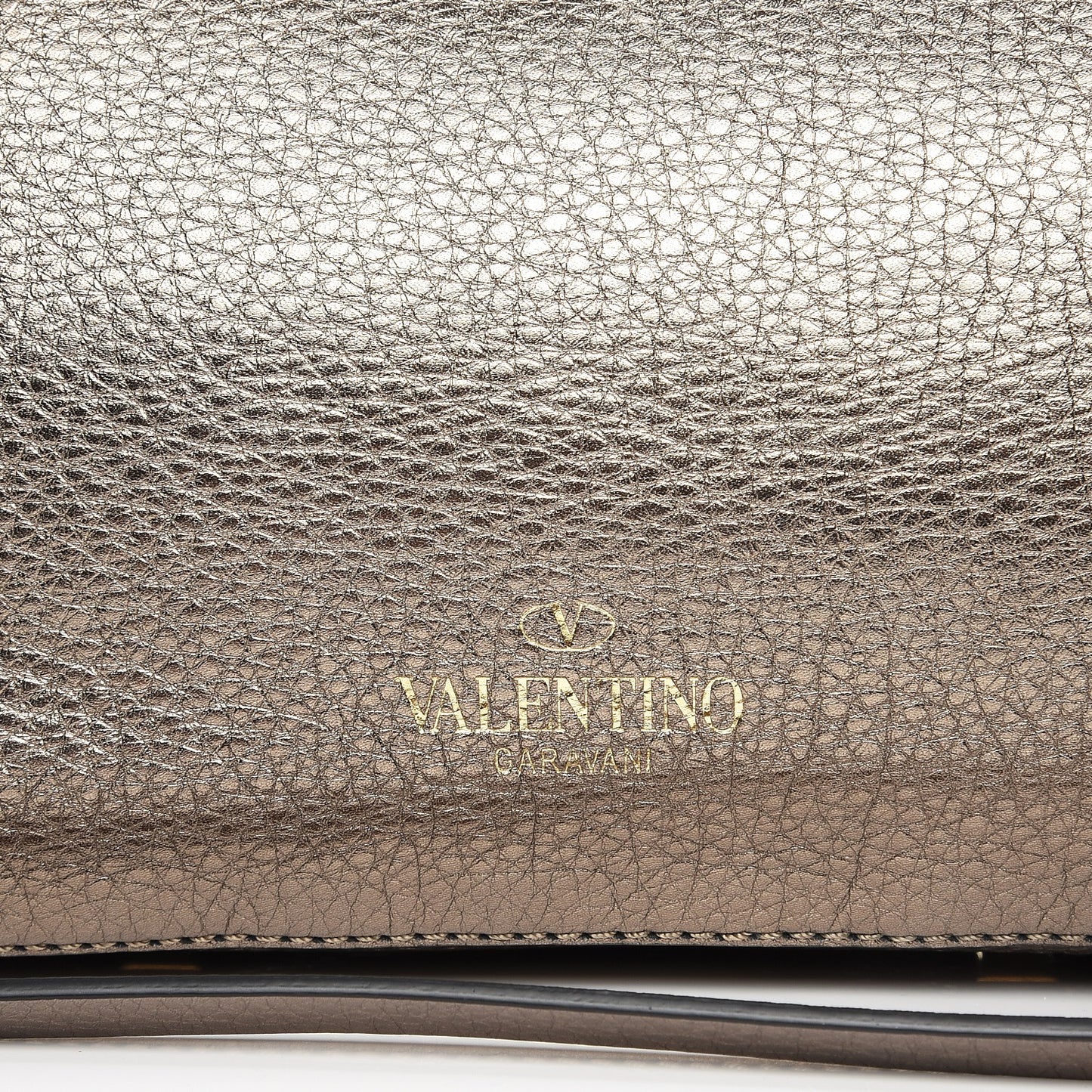 Metallic Grained Calfskin My Rockstud Soft Tote Sasso