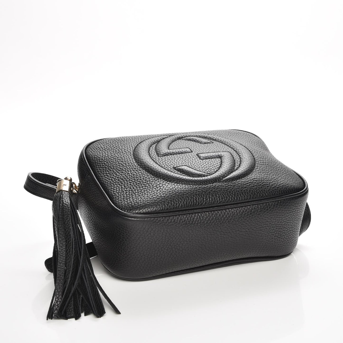 Pebbled Calfskin Small Soho Disco Bag Black
