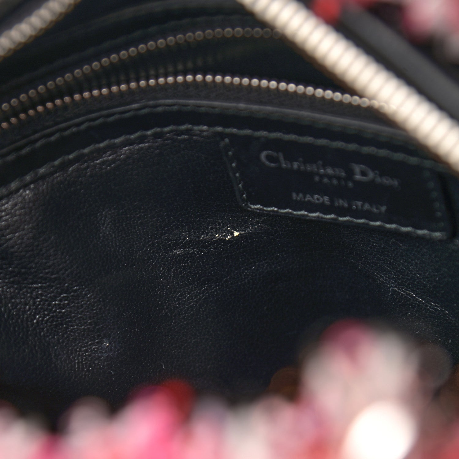 Christian Dior Tweed Fringe Cannage Embroidered Medium Lady Dior Pink Black Multicolor 13 of 13