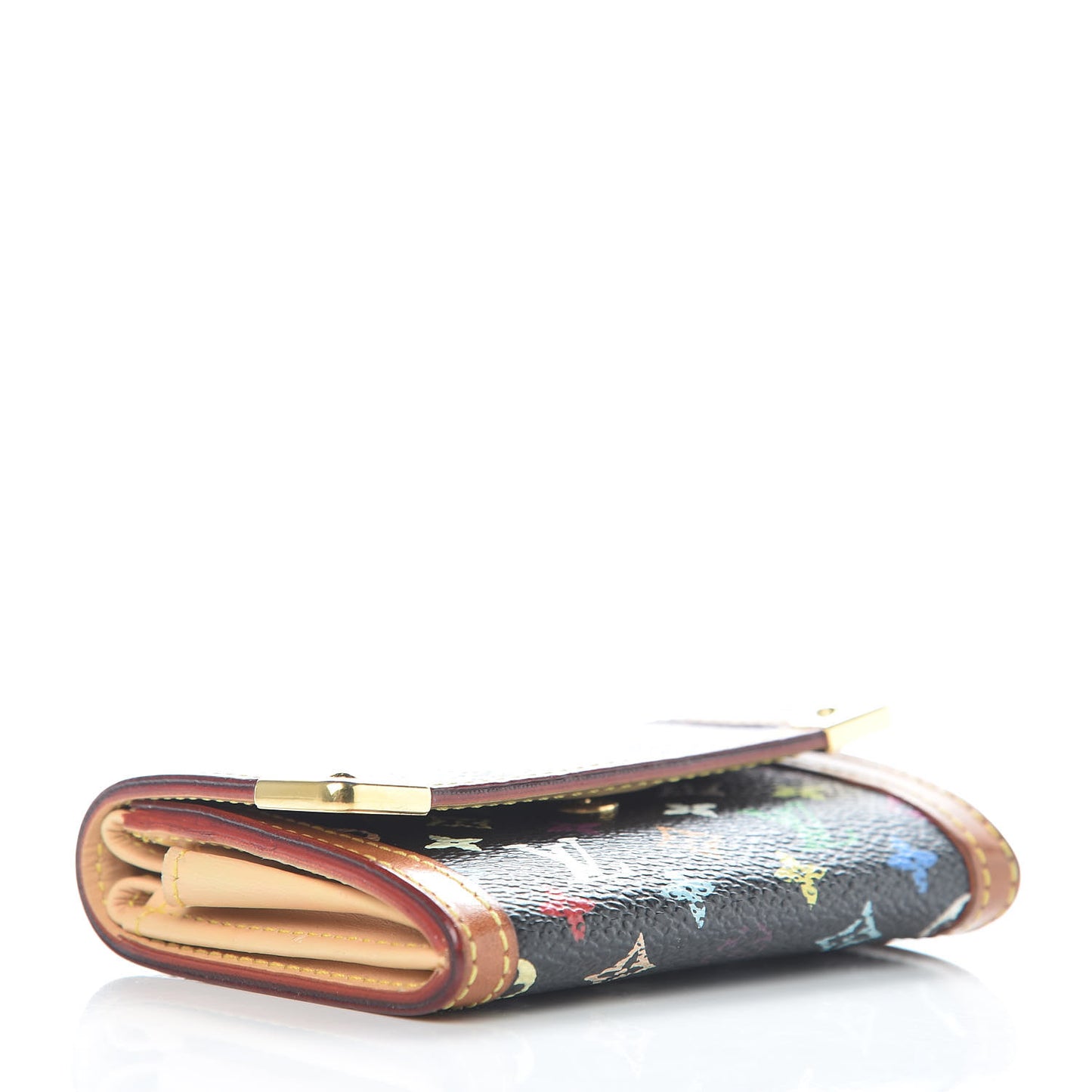 Monogram Multicolor Porte-Monnaie Plat Coin Purse Black