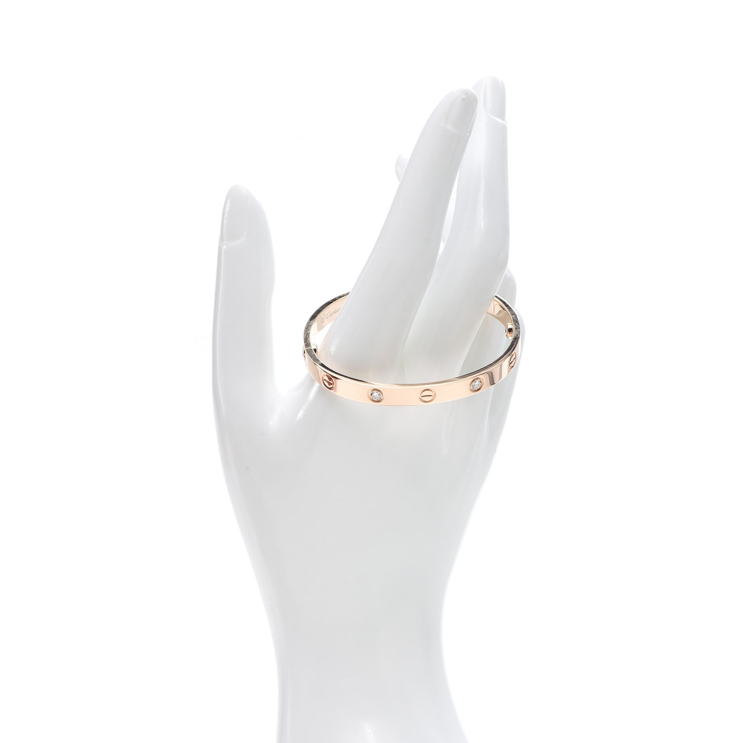 18K Pink Gold 4 Diamond LOVE Bracelet 16