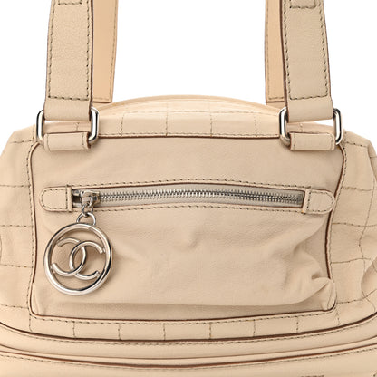 Chanel Goatskin Square Stitch Essential Bowler White 9 of 15