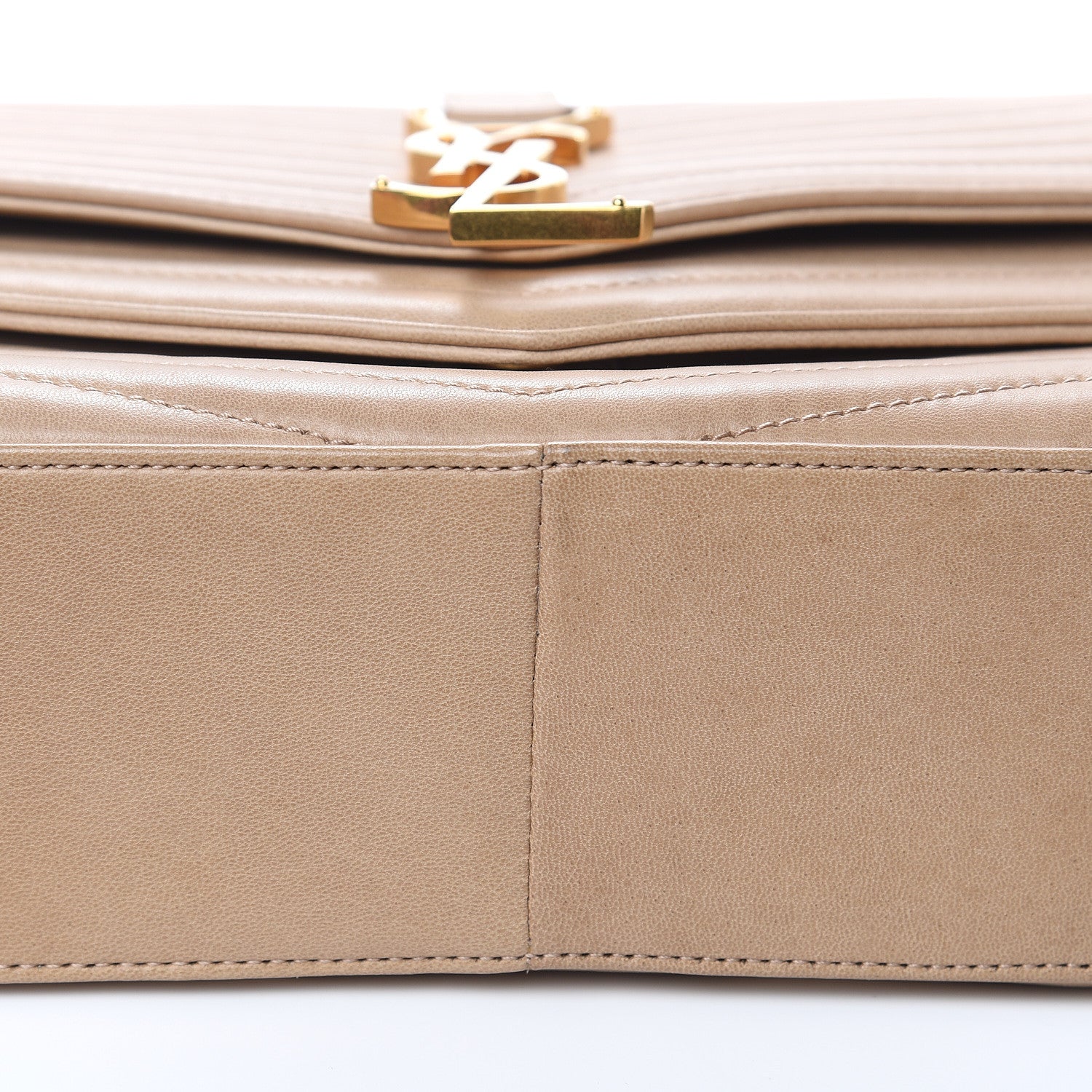 Saint Laurent Lambskin Matelasse Chevron Monogram Medium Sulpice Bag Beige 8 of 15