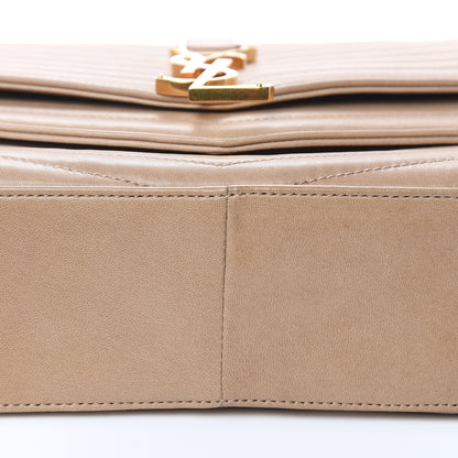 Saint Laurent Lambskin Matelasse Chevron Monogram Medium Sulpice Bag Beige 8 of 15