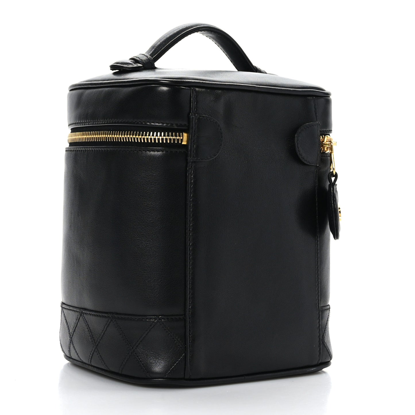 Lambskin Vanity Cosmetic Bag Black
