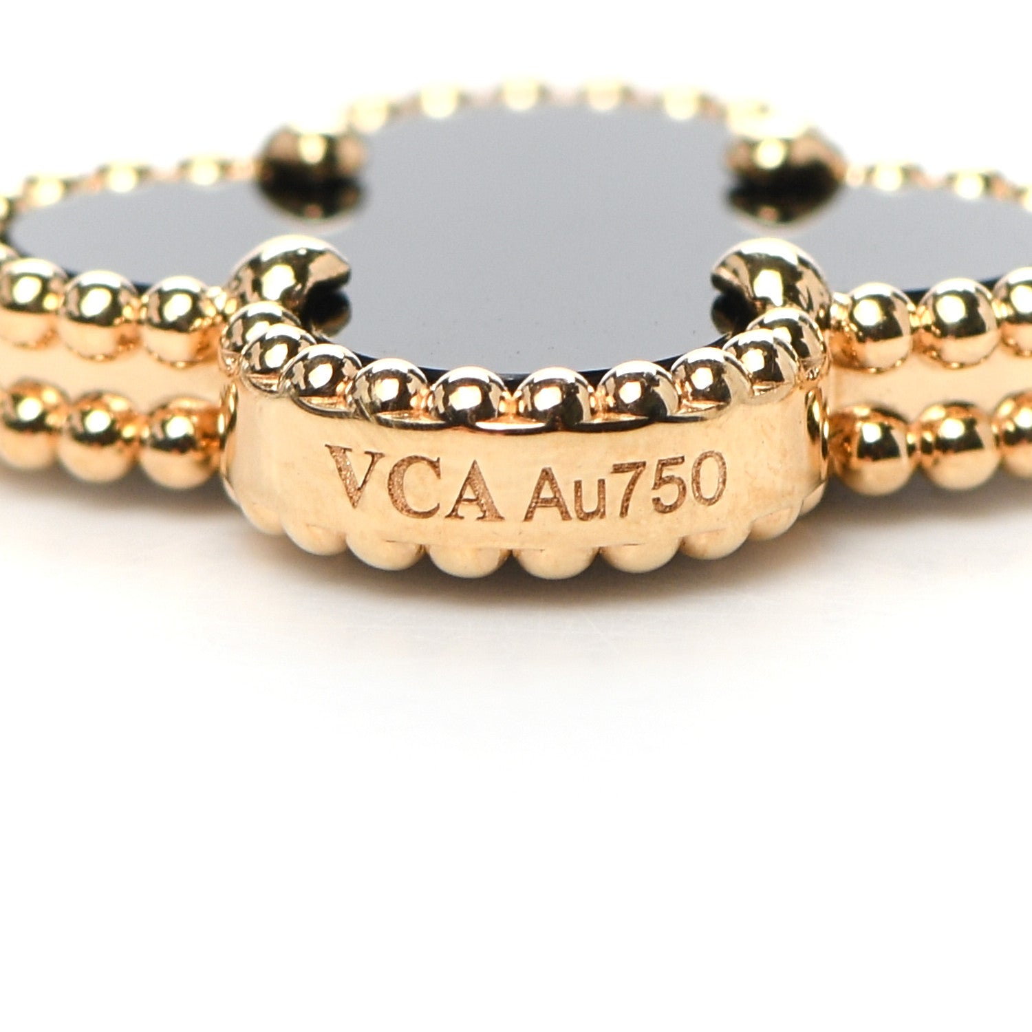 Van Cleef & Arpels 18K Yellow Gold Black Onyx 5 Motifs Vintage Alhambra Bracelet 5 of 7