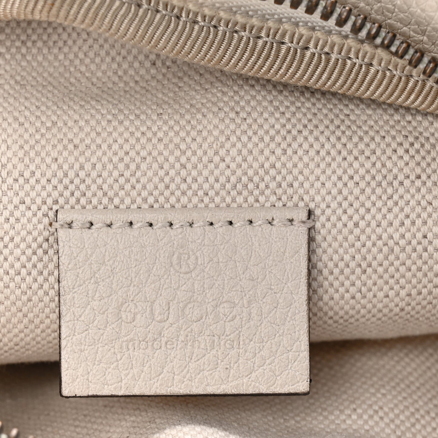 Grained Calfskin Small Logo Belt Bag White