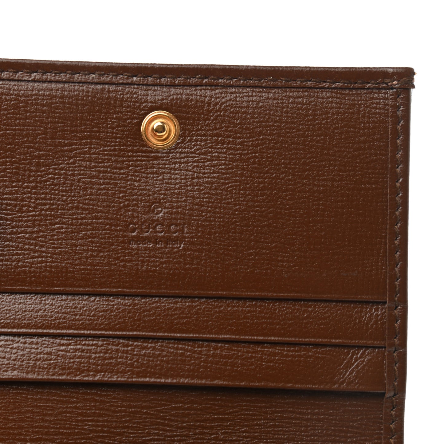 GG Supreme Monogram Horsebit 1955 Card Case Wallet Beige Ebony Brown Sugar