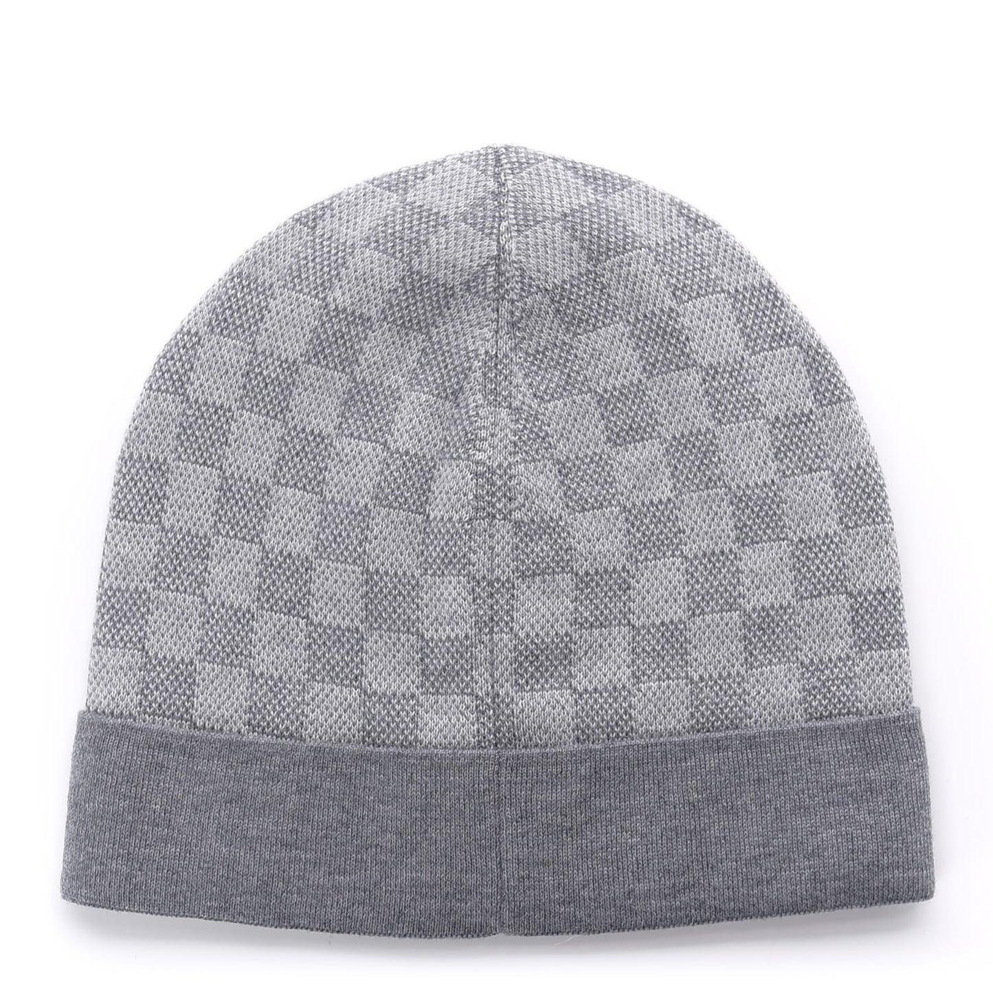 Wool Bonnet Petit Damier Beanie Hat Grey