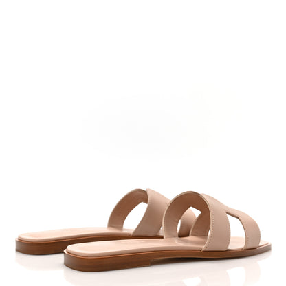 Hermes Box Calfskin Oran Sandals 39 Beige Nude 4 of 7