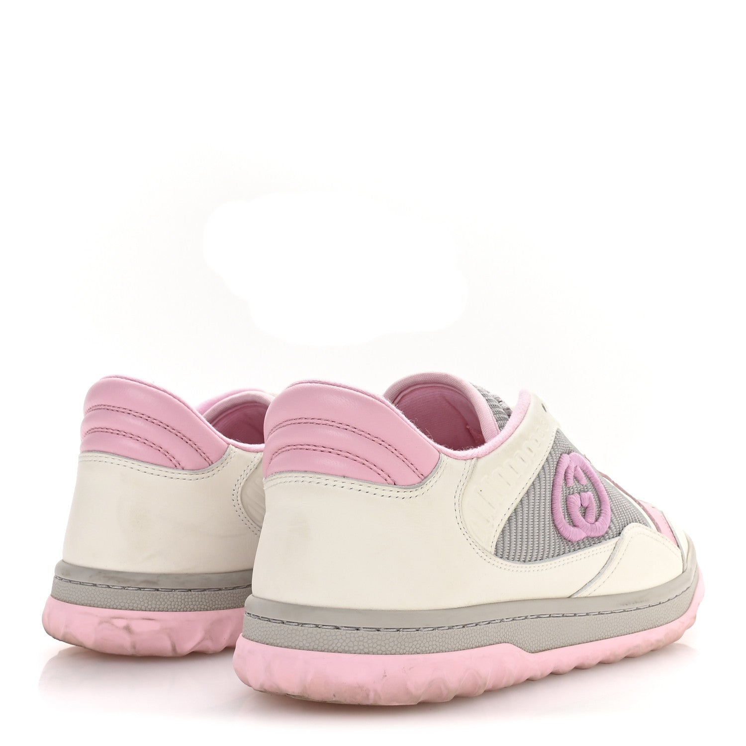 Gucci Dali Soft Calfskin Womens Mac80 Sneakers 37 Off White Grey Sky Light Rose 5 of 8