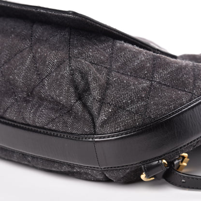 Chanel Denim Calfskin Quilted Backpack Dark Grey Black 6 of 10