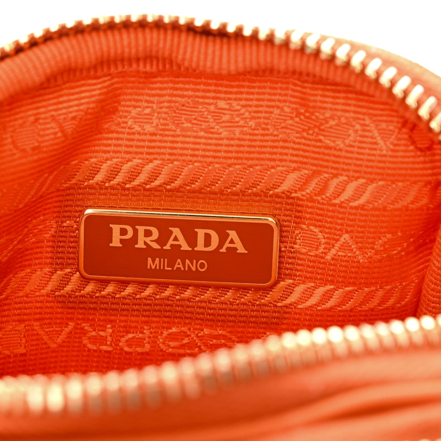 Tessuto Nylon Double Zip Phone Case Crossbody Bag Papaya