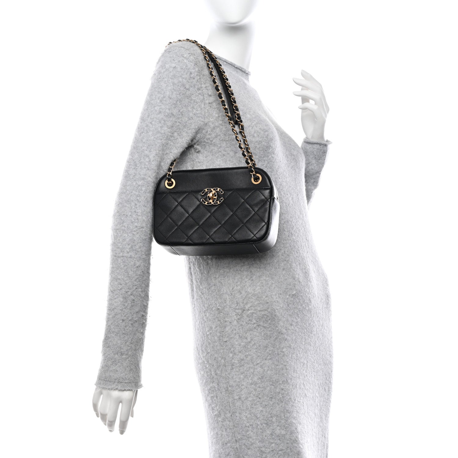 Chanel Goatskin Quilted 19 Camera Case Black 2 of 10