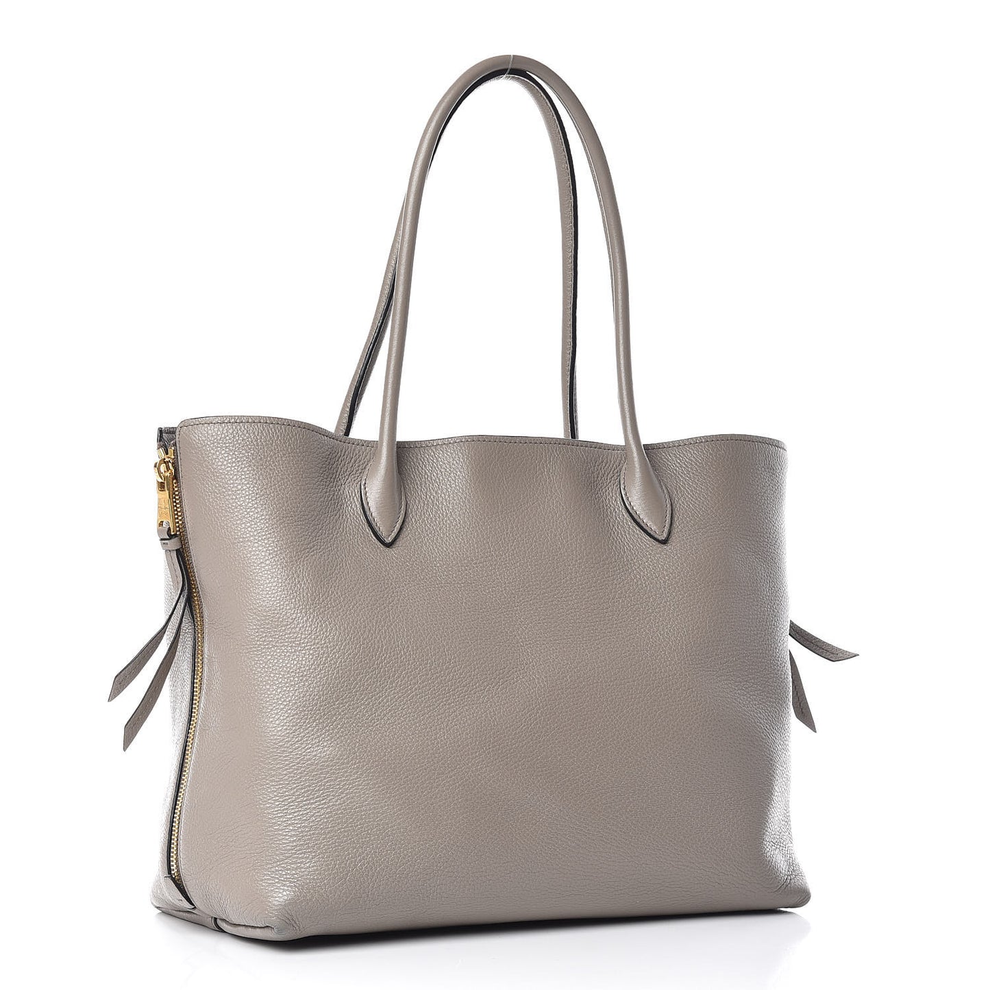 Vitello Daino Side Zip Tote Argilla