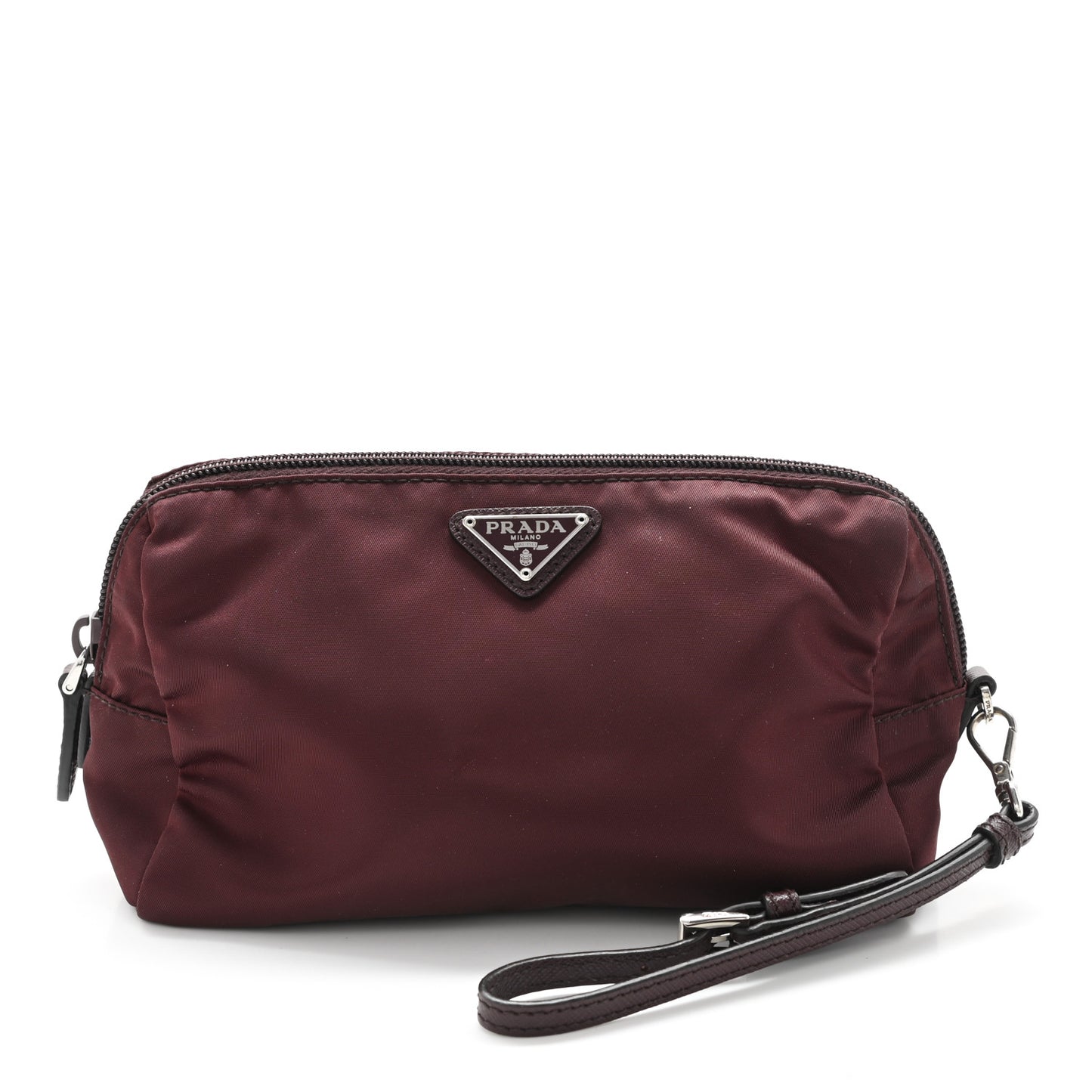 Tessuto Nylon Saffiano Wristlet Granato