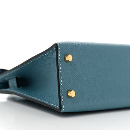 Hermes Epsom Mini Kelly Sellier 20 New Blue Jean 9 of 11