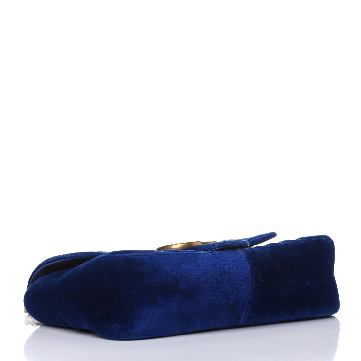 Gucci Velvet Matelasse Mini GG Marmont Shoulder Bag Cobalt Blue 3 of 10