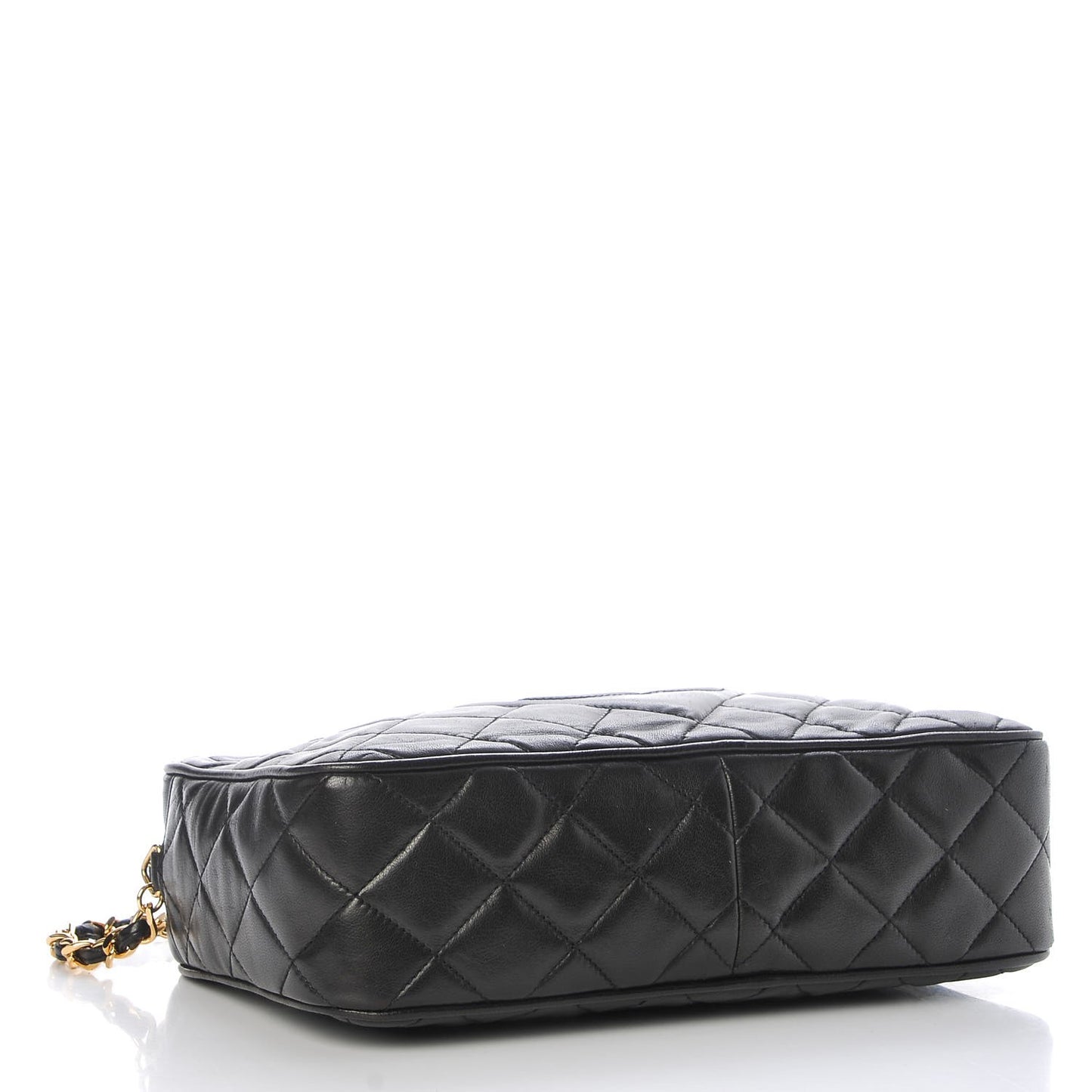 Lambskin Quilted CC Tassel Camera Case Black