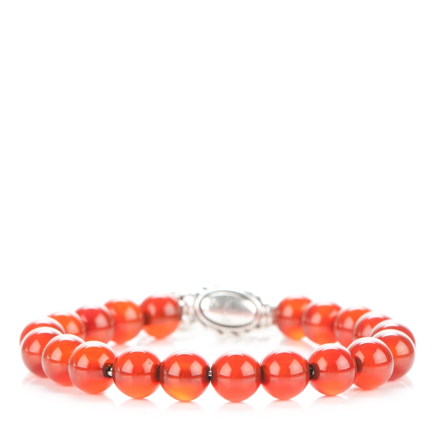 Sterling Silver Carnelian 8mm Spiritual Beads Bracelet
