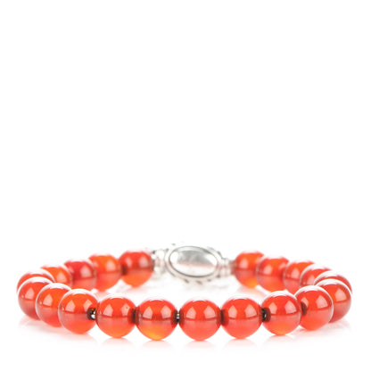 David Yurman Sterling Silver Carnelian 8mm Spiritual Beads Bracelet 3 of 5