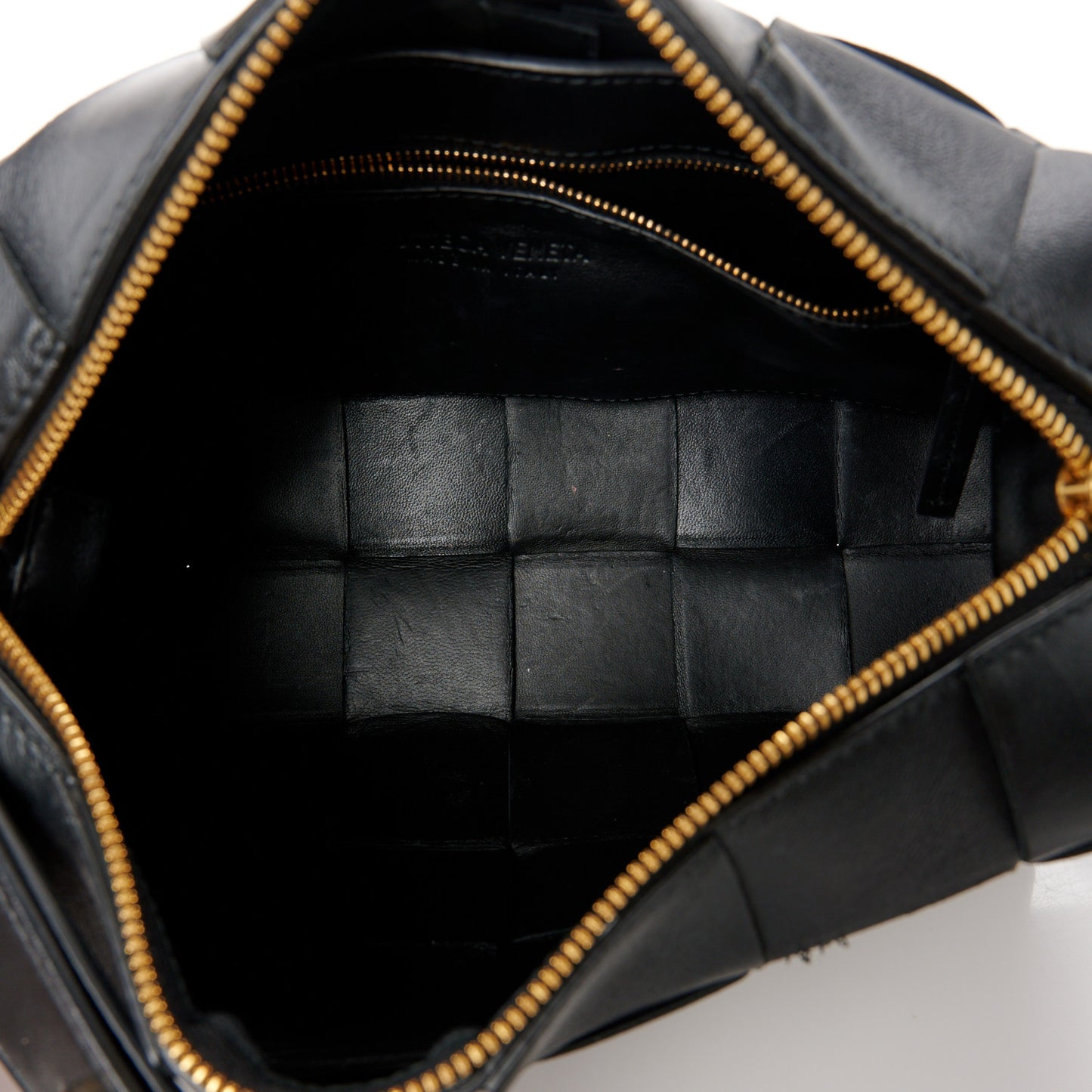 Lambskin Maxi Intrecciato Brick Cassette Bag Black