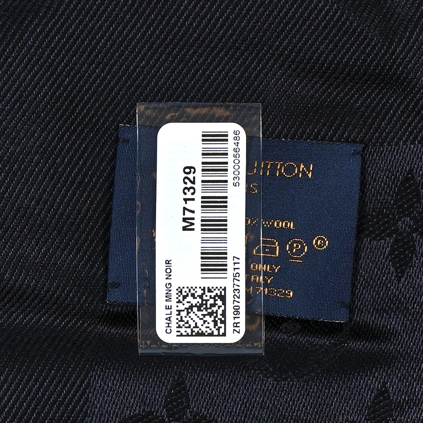 Silk Wool Monogram Shawl Black