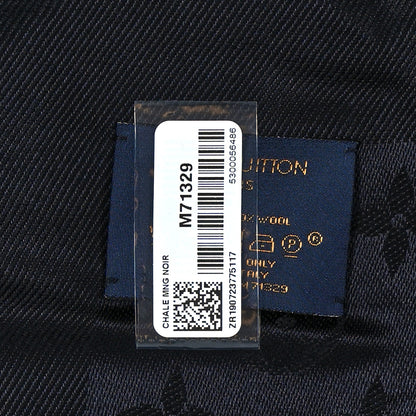 Louis Vuitton Silk Wool Monogram Shawl Black 4 of 4
