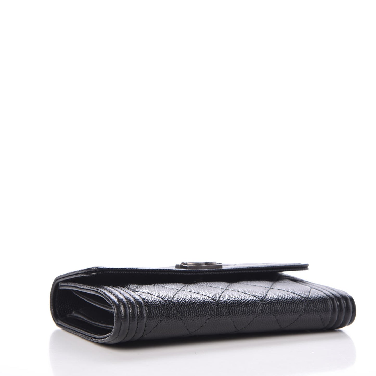 Caviar Quilted Medium Boy Flap Wallet Black