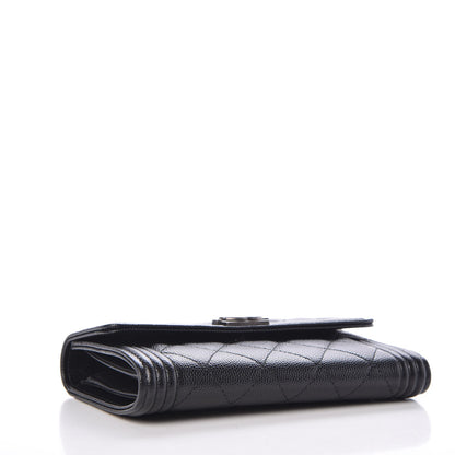 Chanel Caviar Quilted Medium Boy Flap Wallet Black 3 of 8