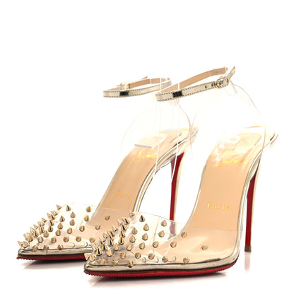 Christian Louboutin CHRISTIAN LOUBOUTIN PVC Specchio Spikoo 100 Pumps 39.5 Light Gold 3 of 9