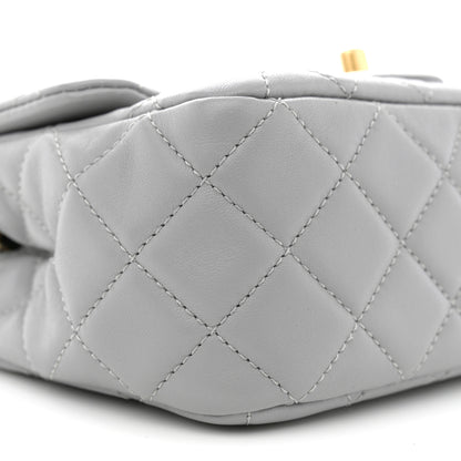 Chanel Lambskin Quilted Mini Pearl Crush Flap Light Grey 9 of 11