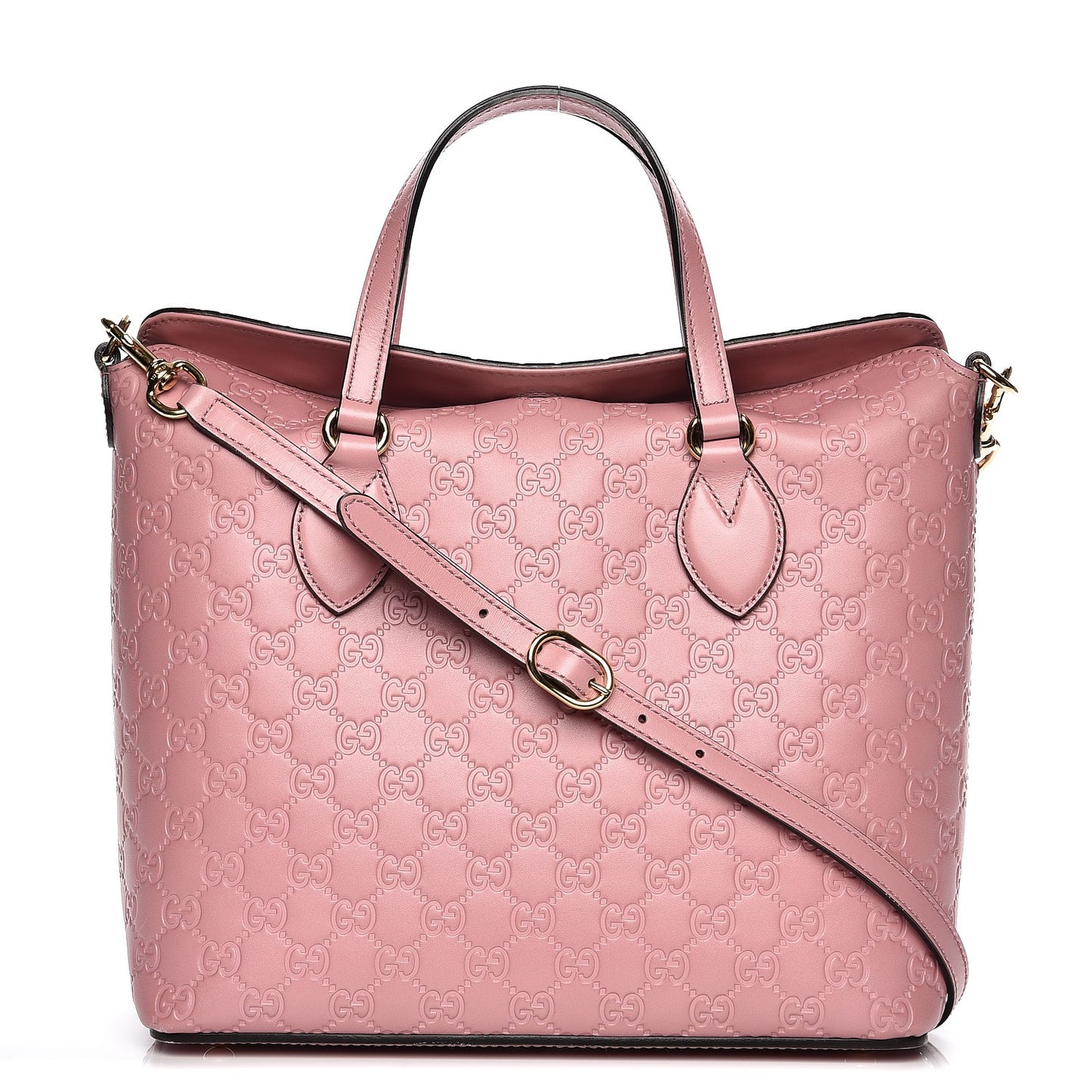 Guccissima Signature Linea A Foldover Tote Rose Baby Candy