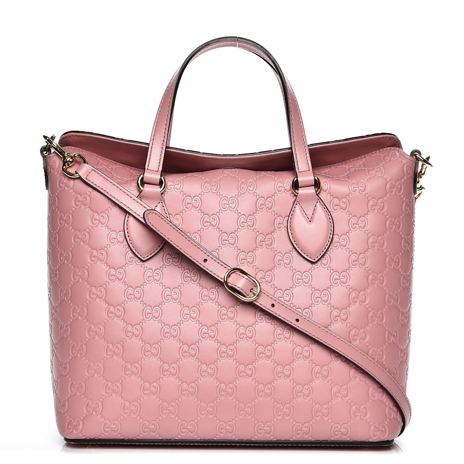 Gucci Guccissima Signature Linea A Foldover Tote Rose Baby Candy 1 of 12