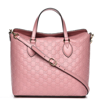 Gucci Guccissima Signature Linea A Foldover Tote Rose Baby Candy 1 of 12