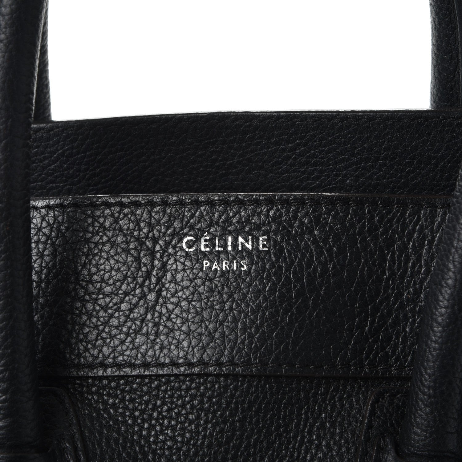 Celine Drummed Calfskin Mini Luggage Black 6 of 14