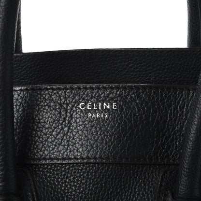 Celine Drummed Calfskin Mini Luggage Black 6 of 14