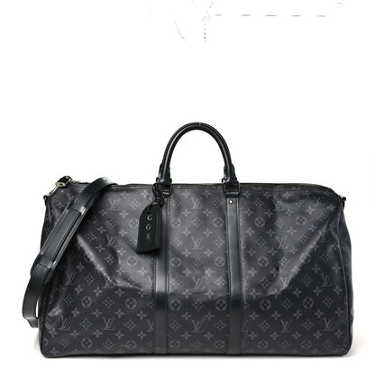 Louis Vuitton Monogram Eclipse Keepall Bandouliere 55 1 of 9