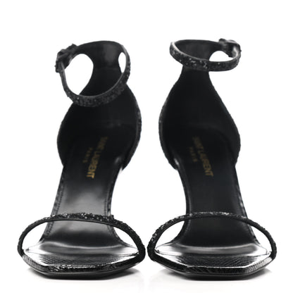 Saint Laurent Glitter Opyum Sandals 36 Black 2 of 8