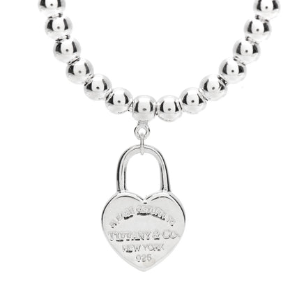 Tiffany Sterling Silver 3mm Return to Tiffany Heart Lock Bead Bracelet 3 of 6
