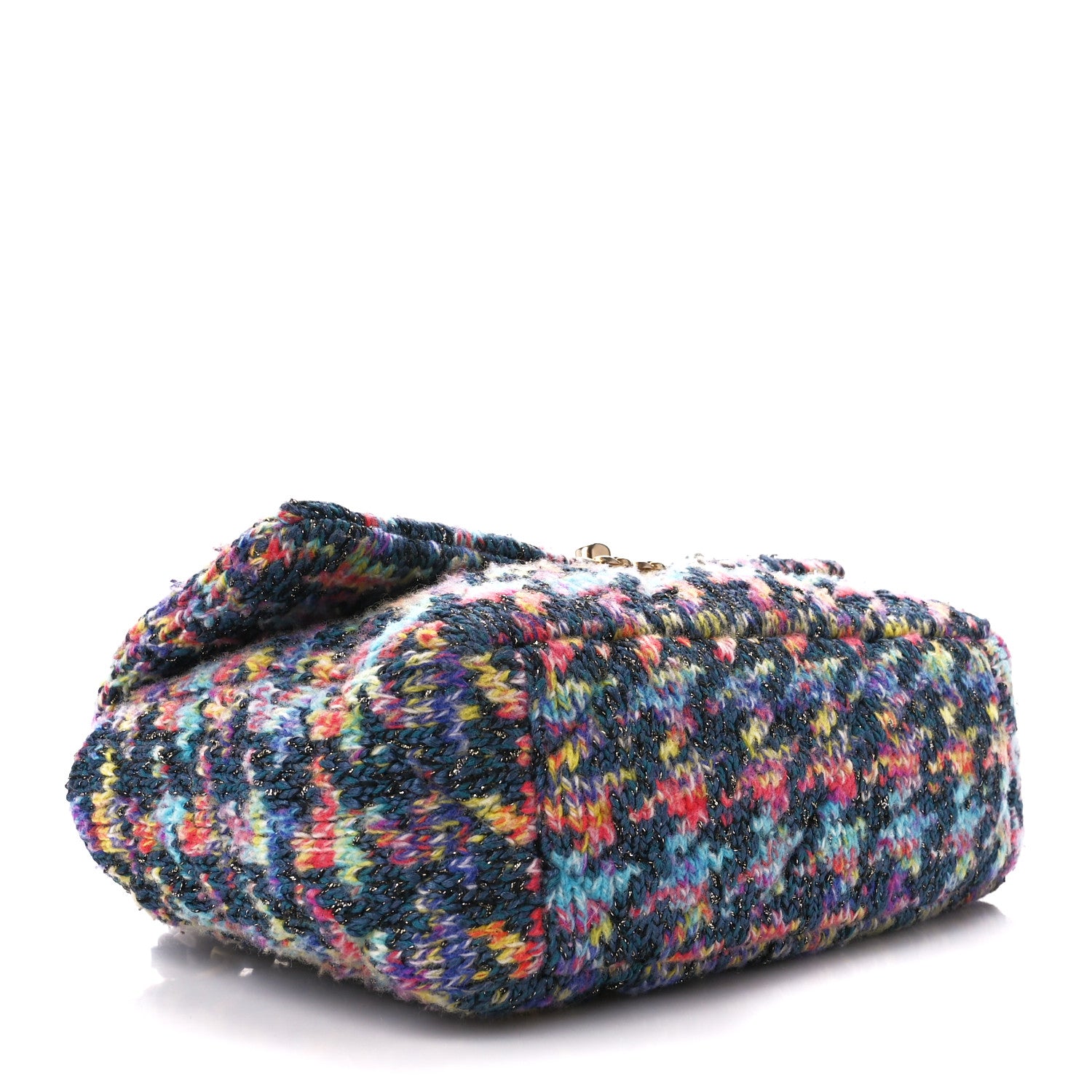 Chanel Tweed Quilted Medium Chanel 19 Flap Dark Multicolor 4 of 10