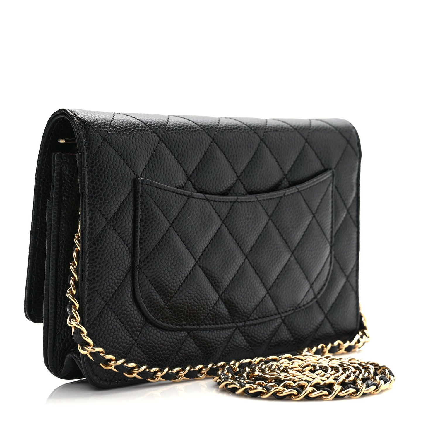 Caviar Quilted Wallet On Chain WOC Black