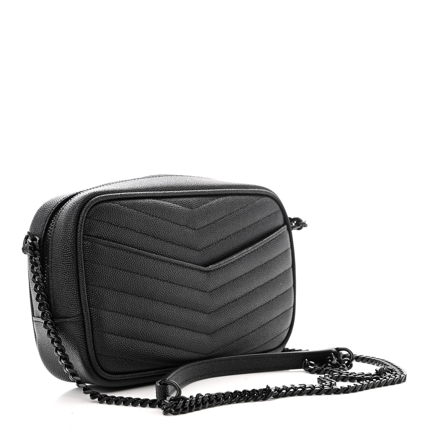 Grain De Poudre Matelasse Monochrome Monogram Mini Lou Camera Bag Black
