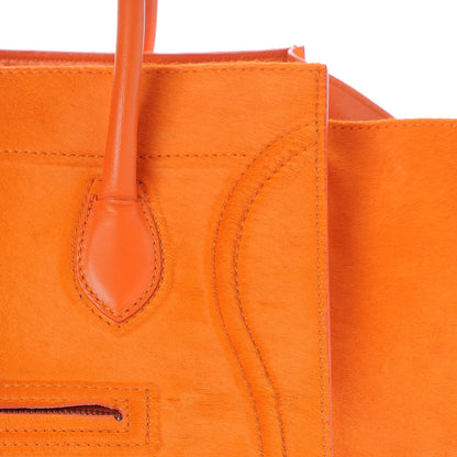 Celine Pony Hair Medium Phantom Luggage Orange 9 of 9