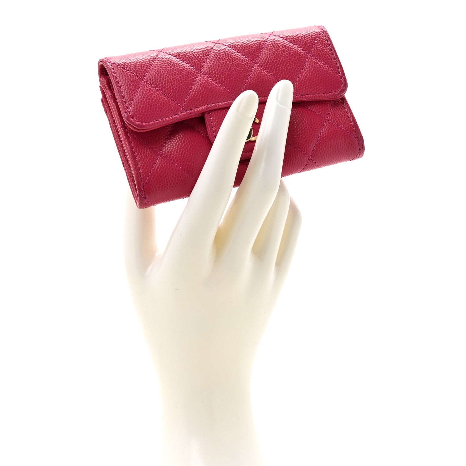 Chanel Caviar Quilted Flap Card Holder Wallet Pink 2 of 11