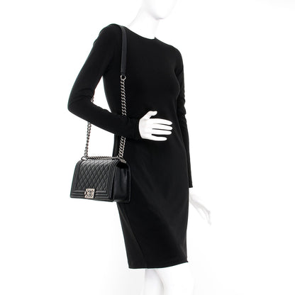 Chanel Caviar Quilted Medium Boy Flap Black 2 of 8