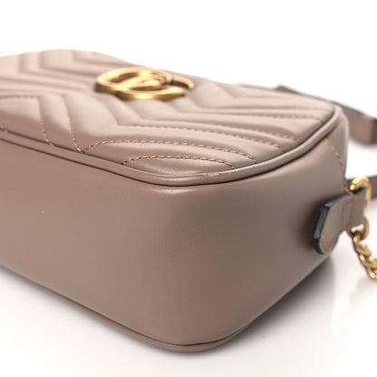 Gucci Calfskin Matelasse Small GG Marmont Chain Shoulder Bag Porcelain Rose 10 of 11