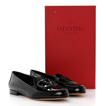 Valentino Garavani Patent Vlogo Loafer Flats 37 Black 9 of 9
