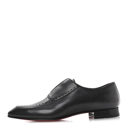 Christian Louboutin Calfskin Mens Lafitte On Flat Loafers 42 Black 1 of 10